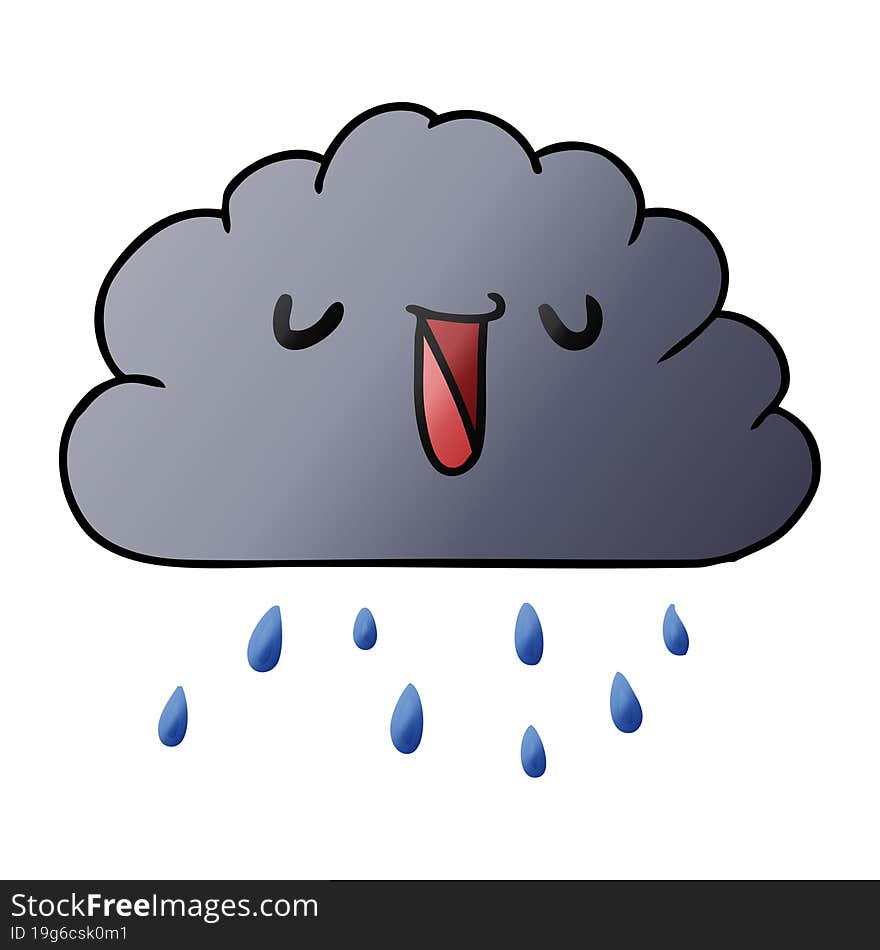 gradient cartoon kawaii weather rain cloud