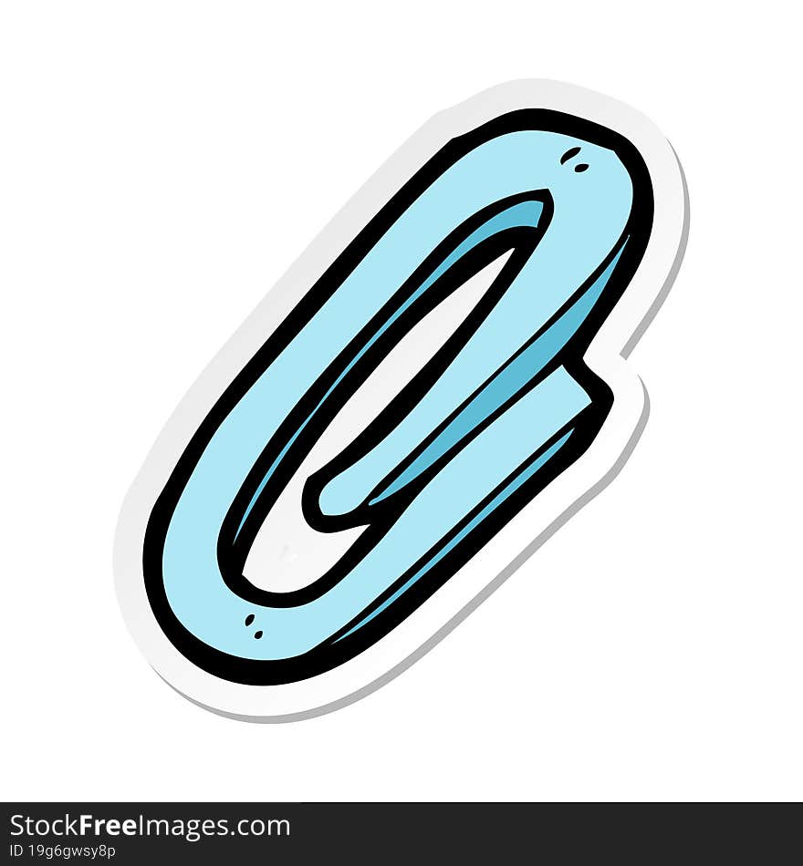 sticker of a cartoon paperclip