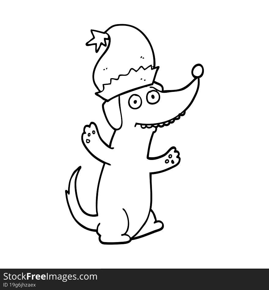 cute christmas cartoon dog