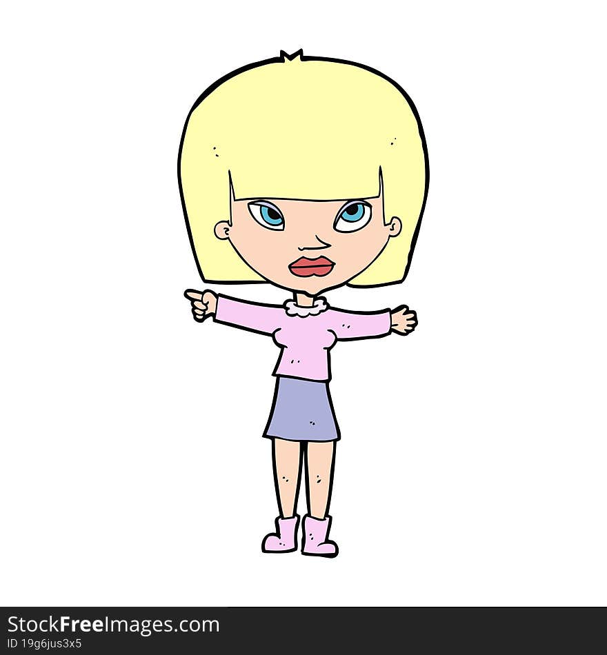 cartoon woman pointing