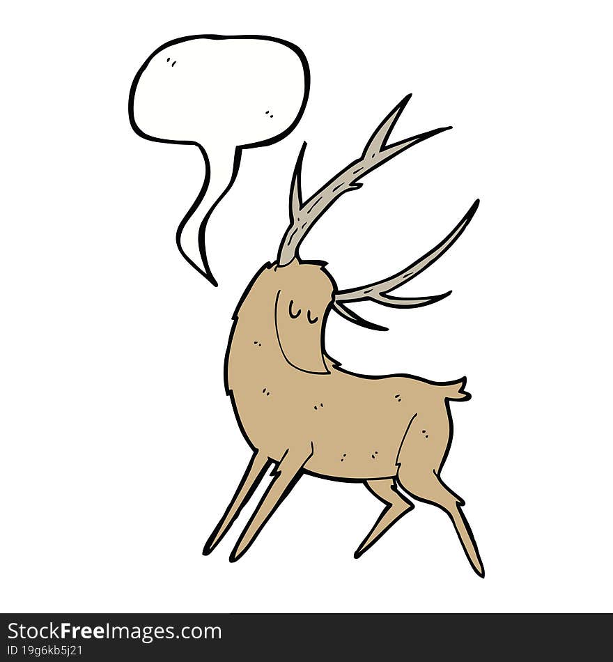 cartoon stag with speech bubble