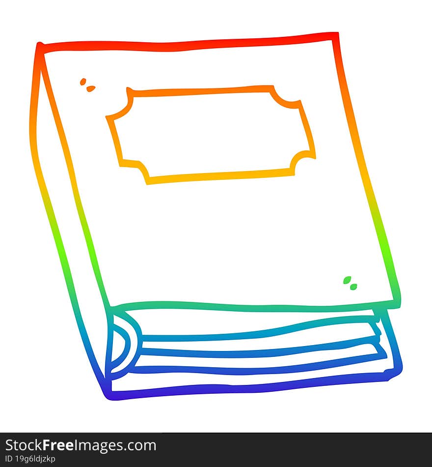 rainbow gradient line drawing cartoon closed book