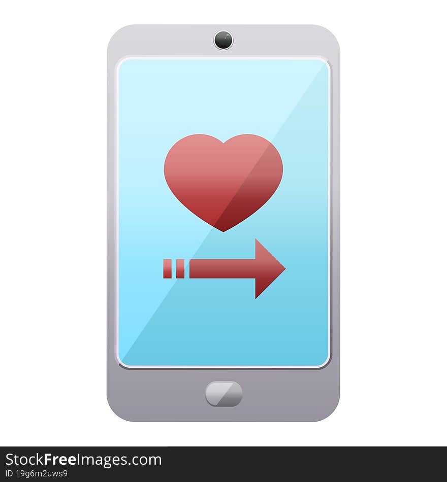 Dating App On Cell Phone Graphic Icon