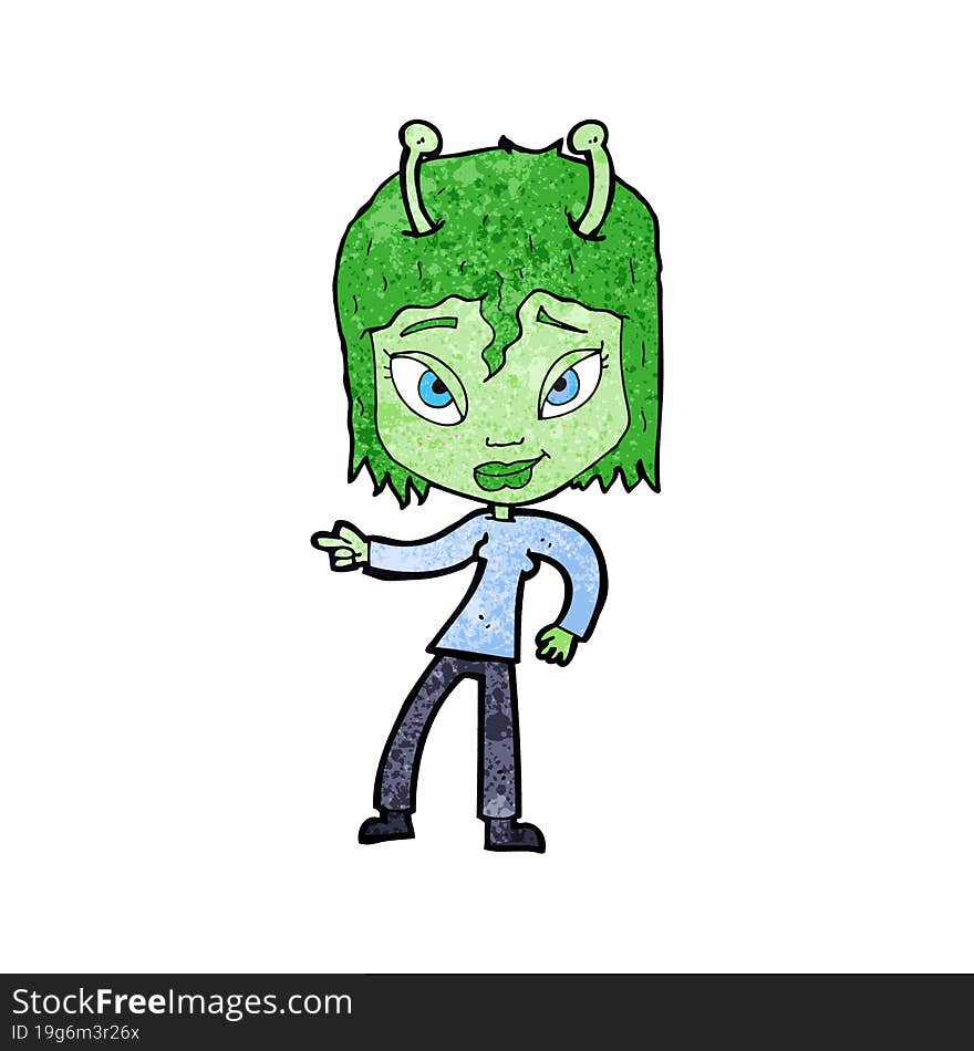 Cartoon Alien Woman