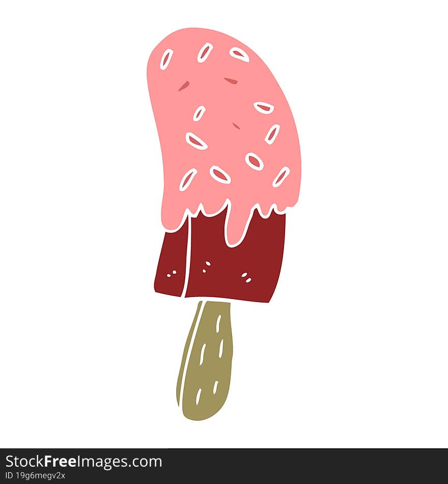 flat color style cartoon ice cream lolly