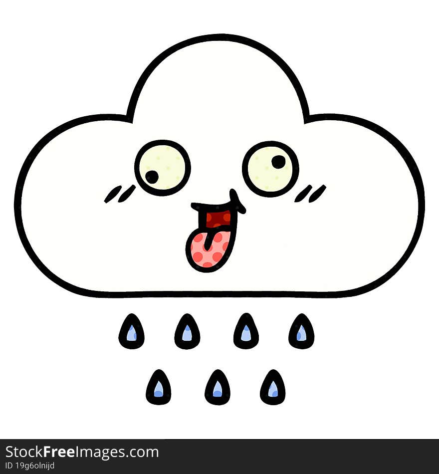 comic book style cartoon of a rain cloud