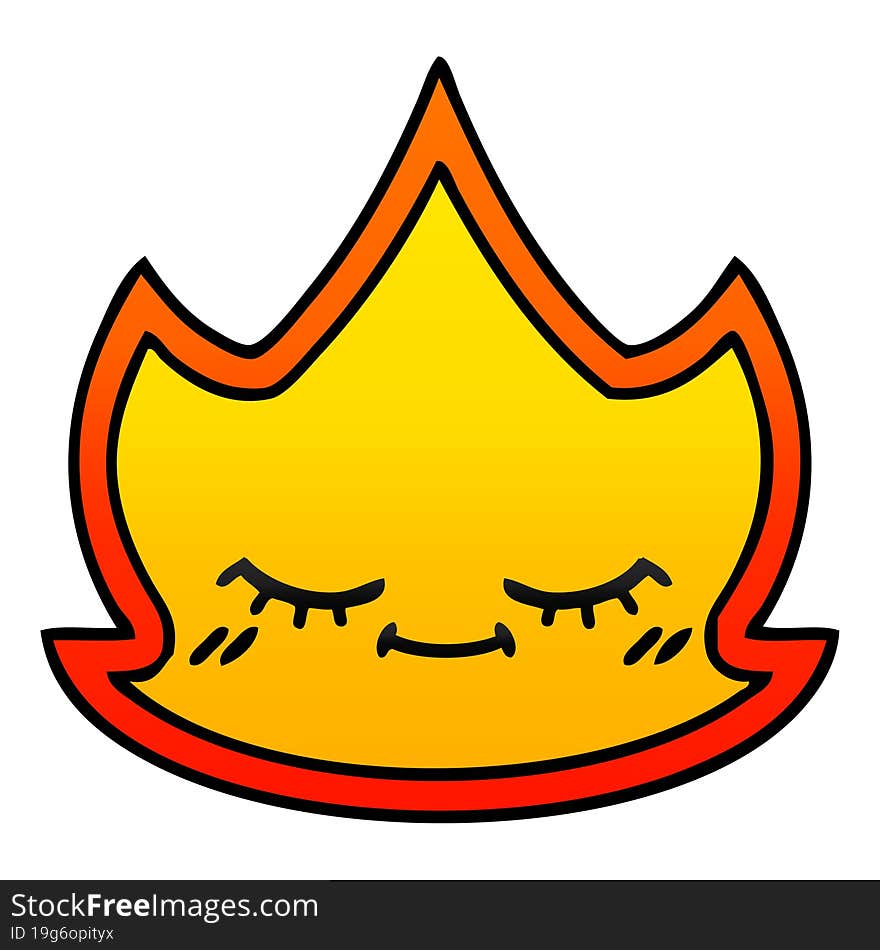 gradient shaded cartoon fire flame