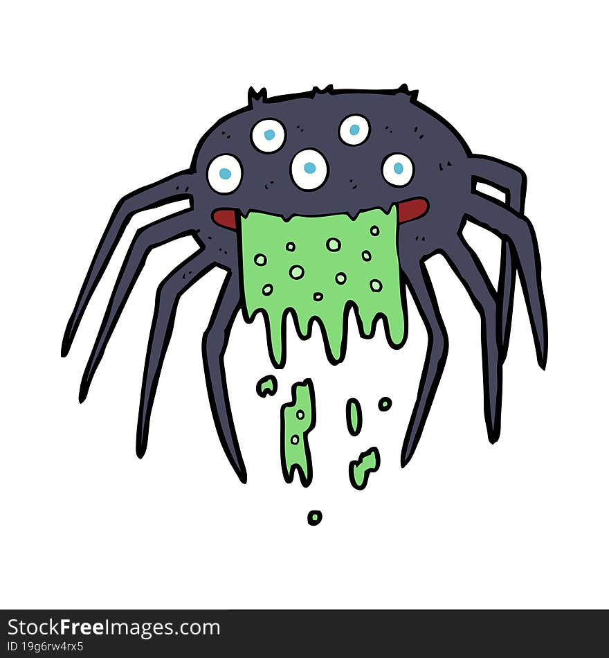 cartoon gross halloween spider