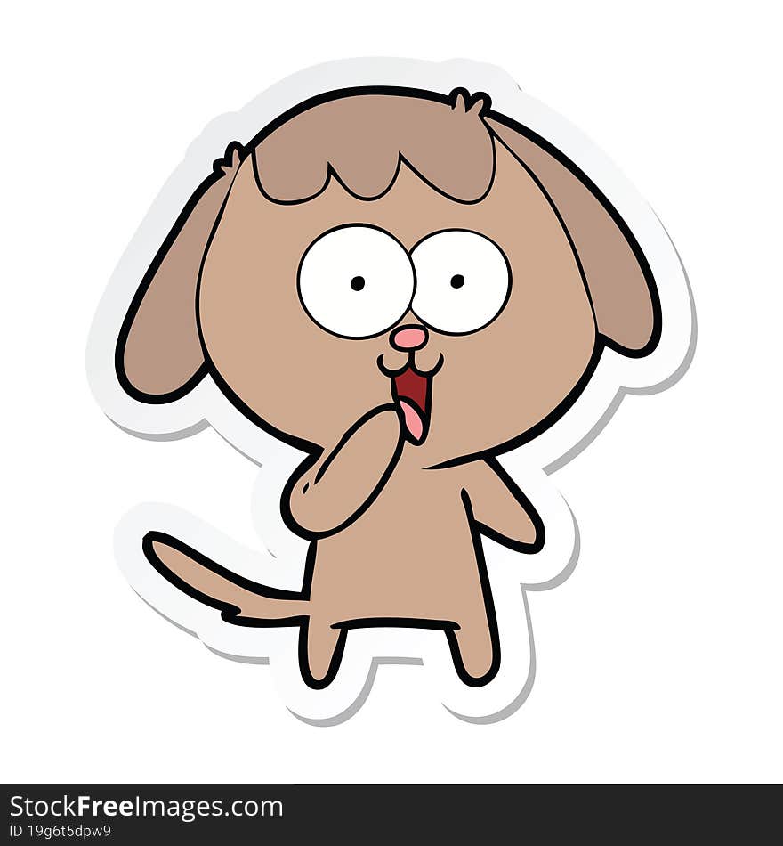 sticker of a cute cartoon dog