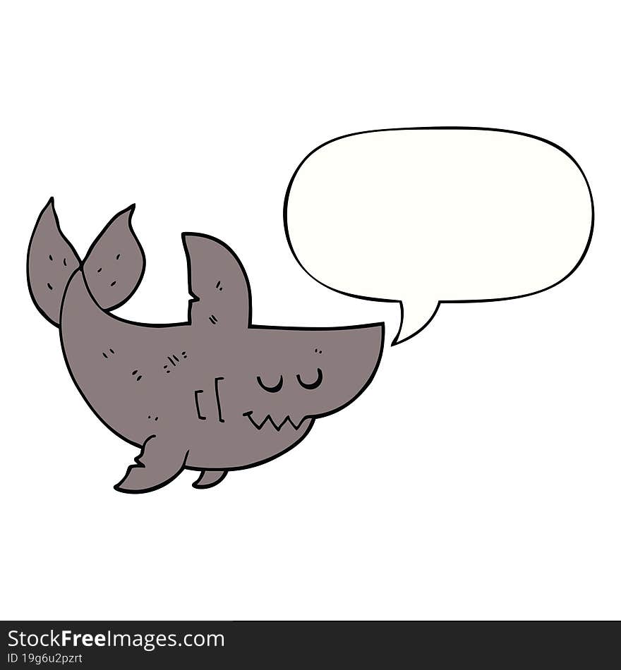 Cartoon Shark And Speech Bubble