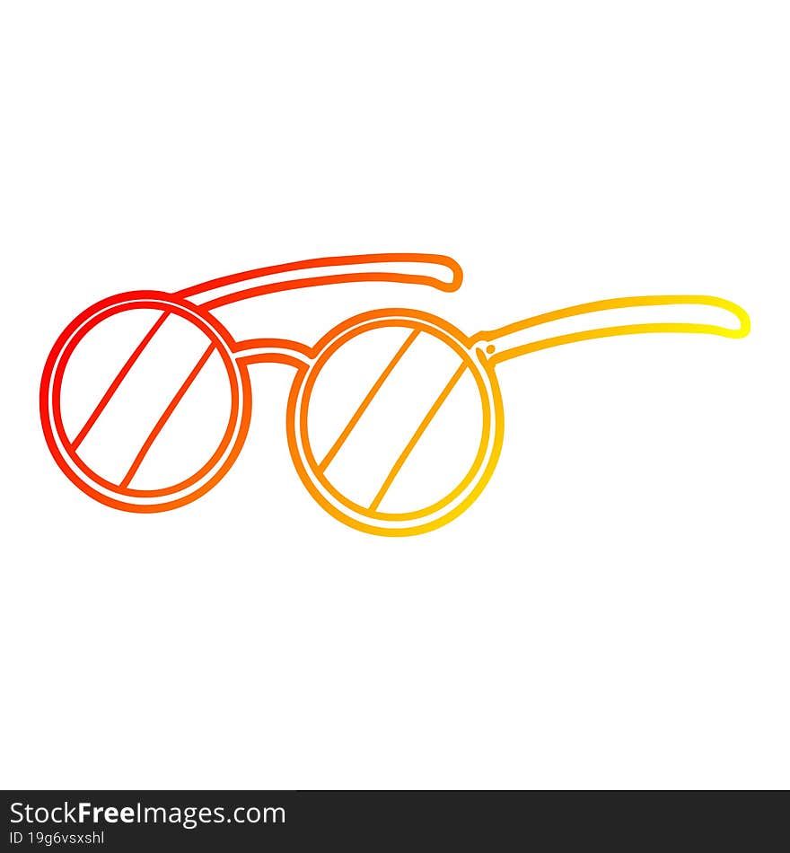 warm gradient line drawing of a cartoon spectacles