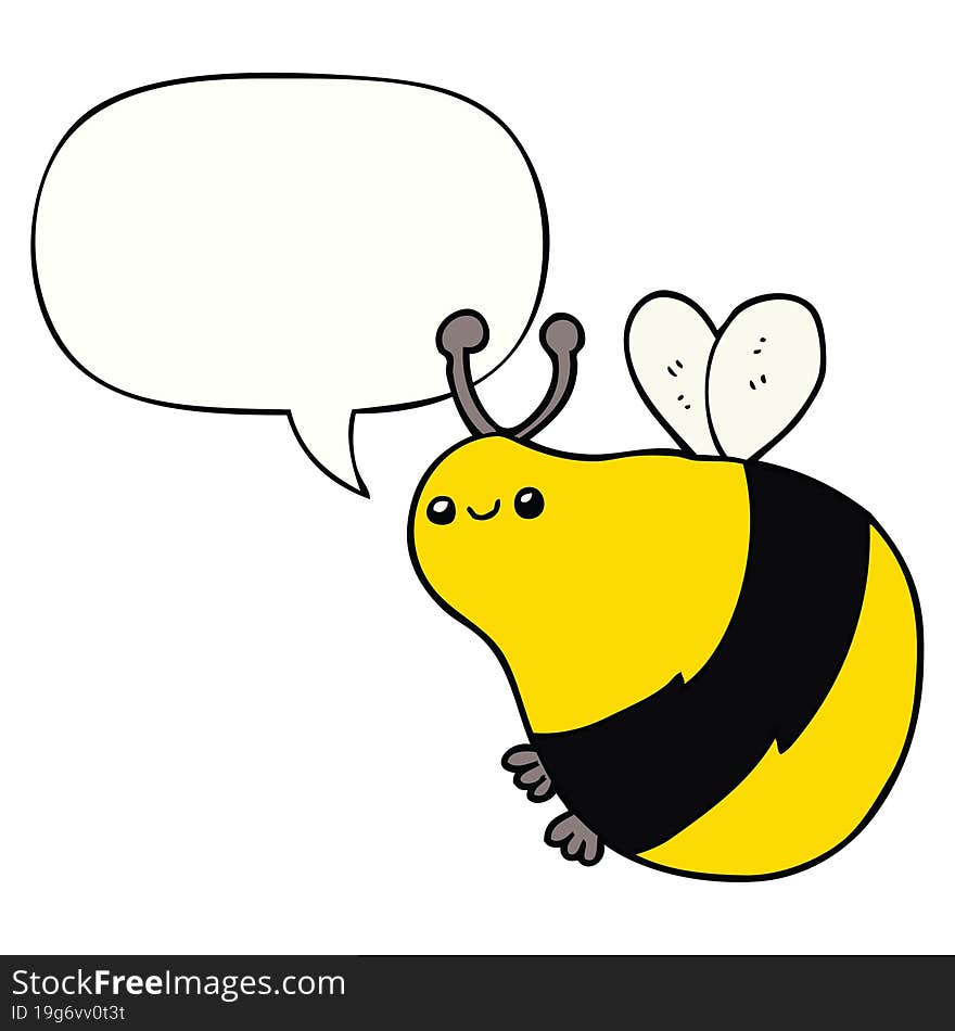 cartoon bee with speech bubble. cartoon bee with speech bubble