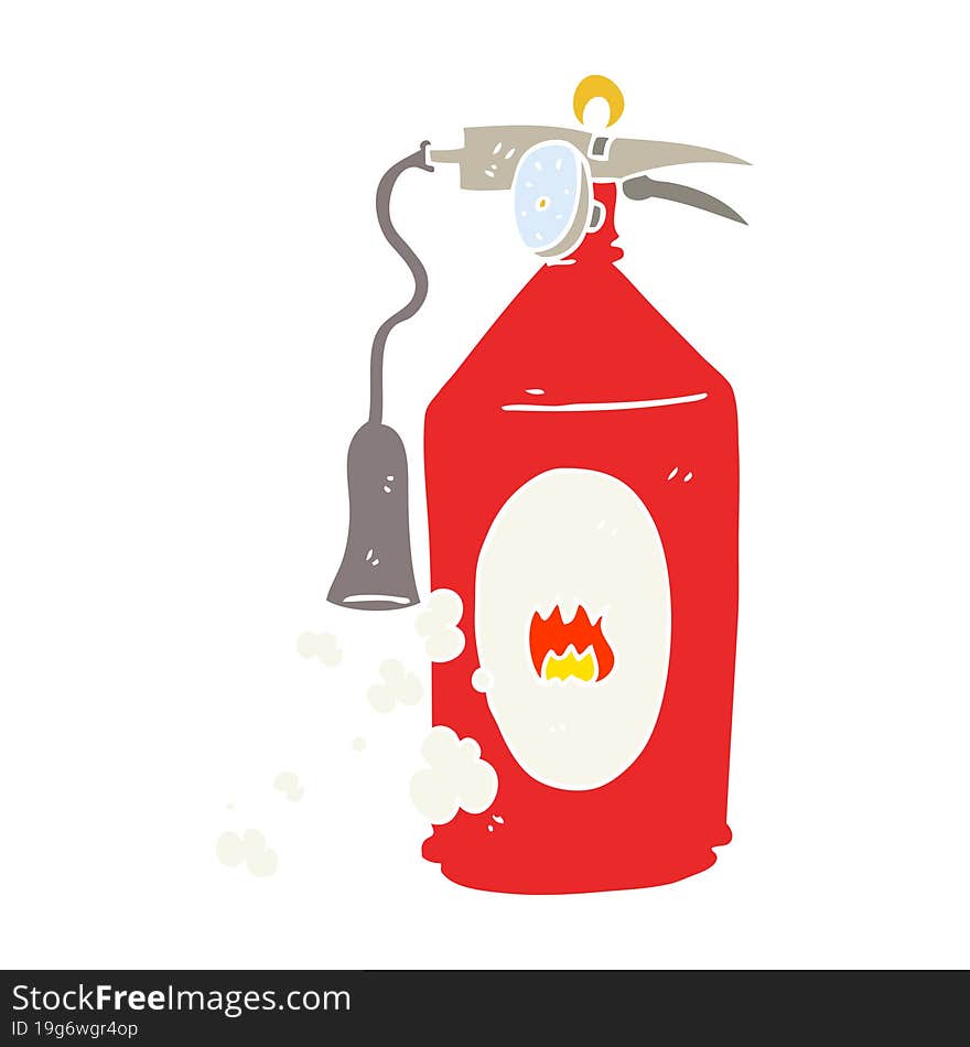 flat color illustration of a cartoon fire extinguisher