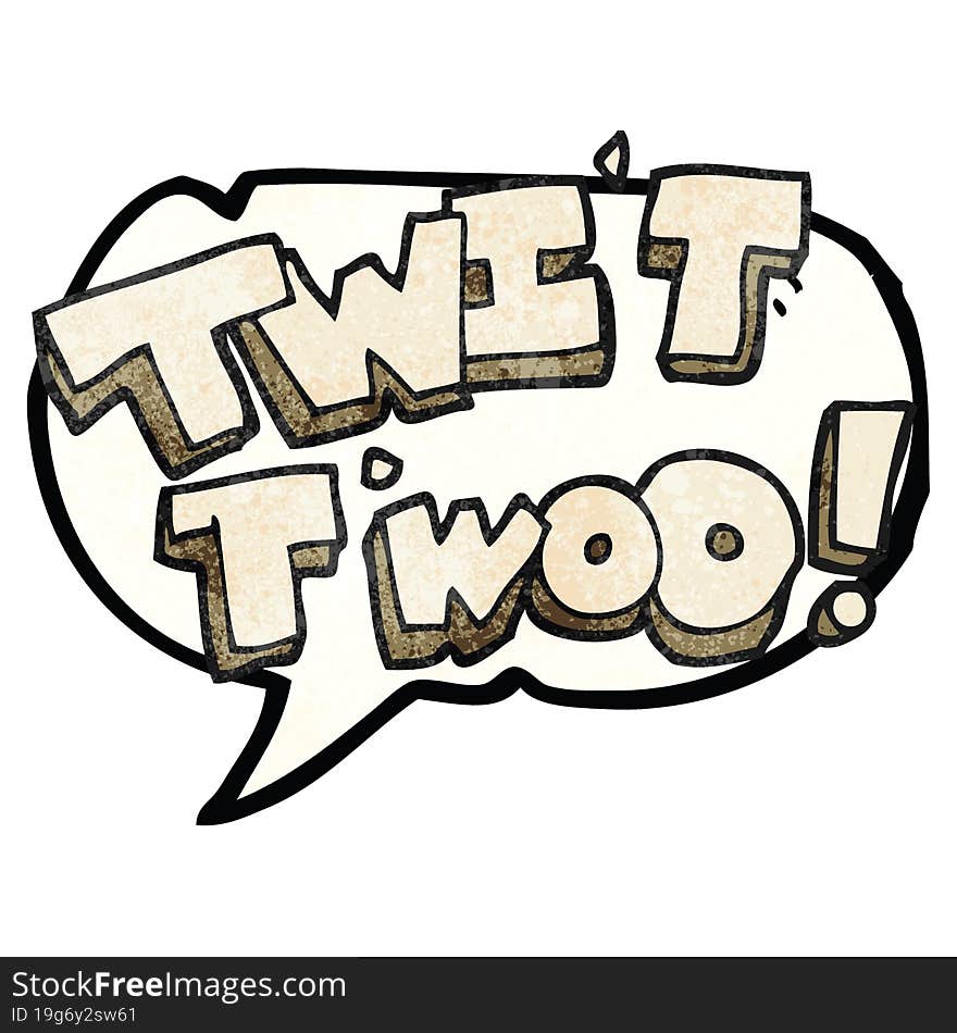 speech bubble textured cartoon twit two owl call text