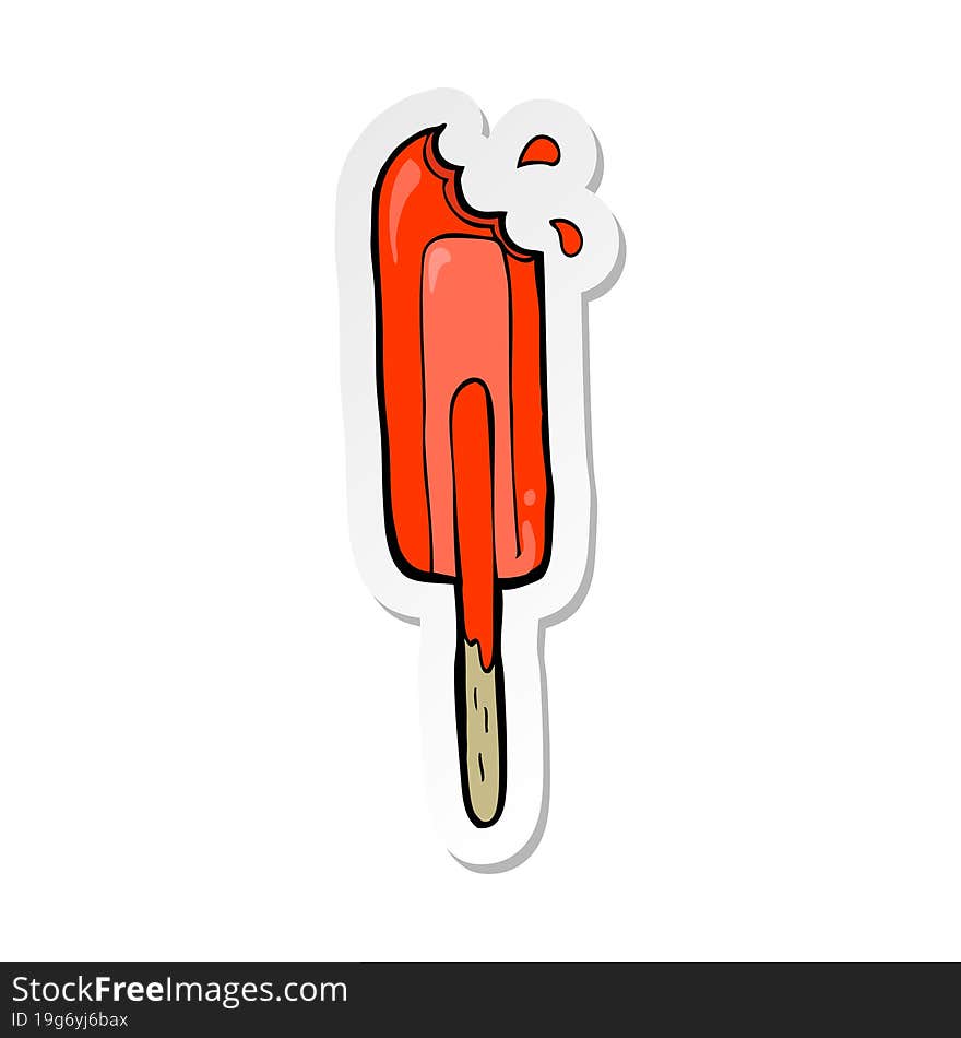 Sticker Of A Cartoon Ice Lolly