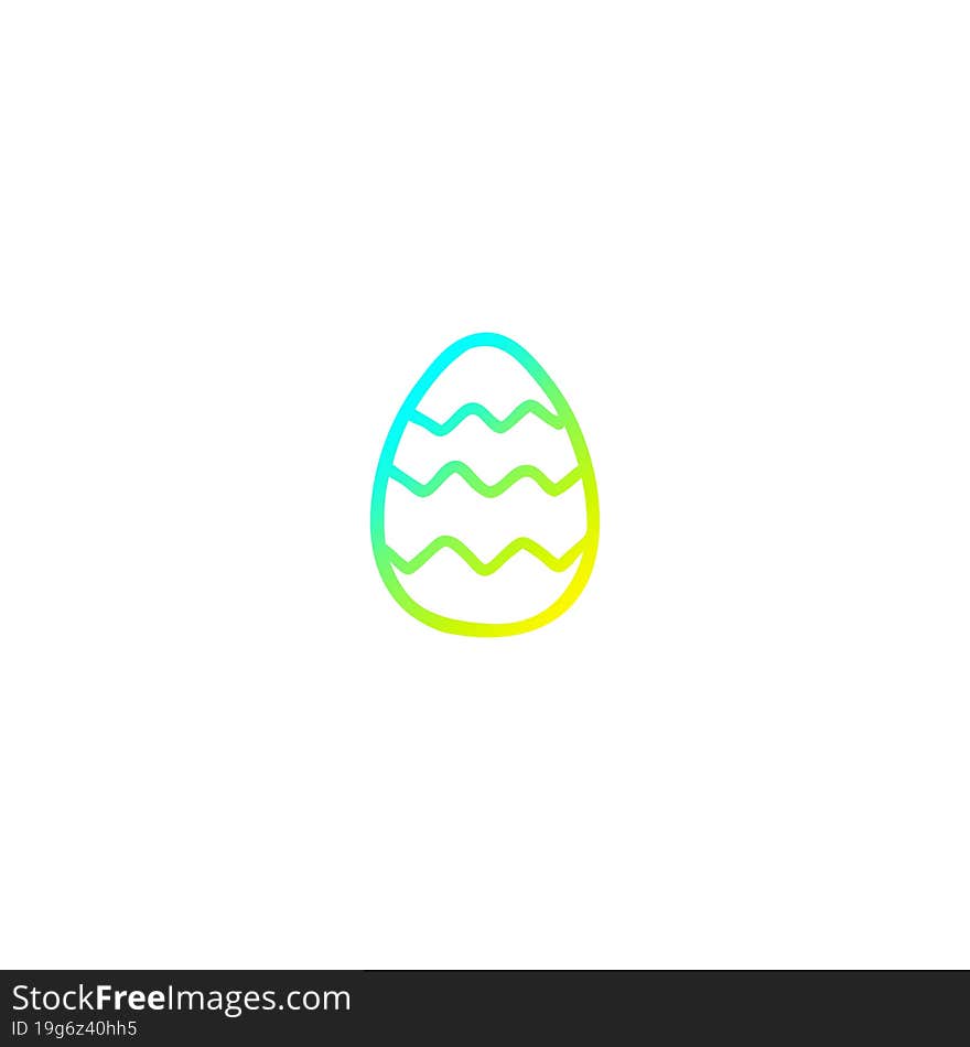 cold gradient line drawing cartoon painted easter egg