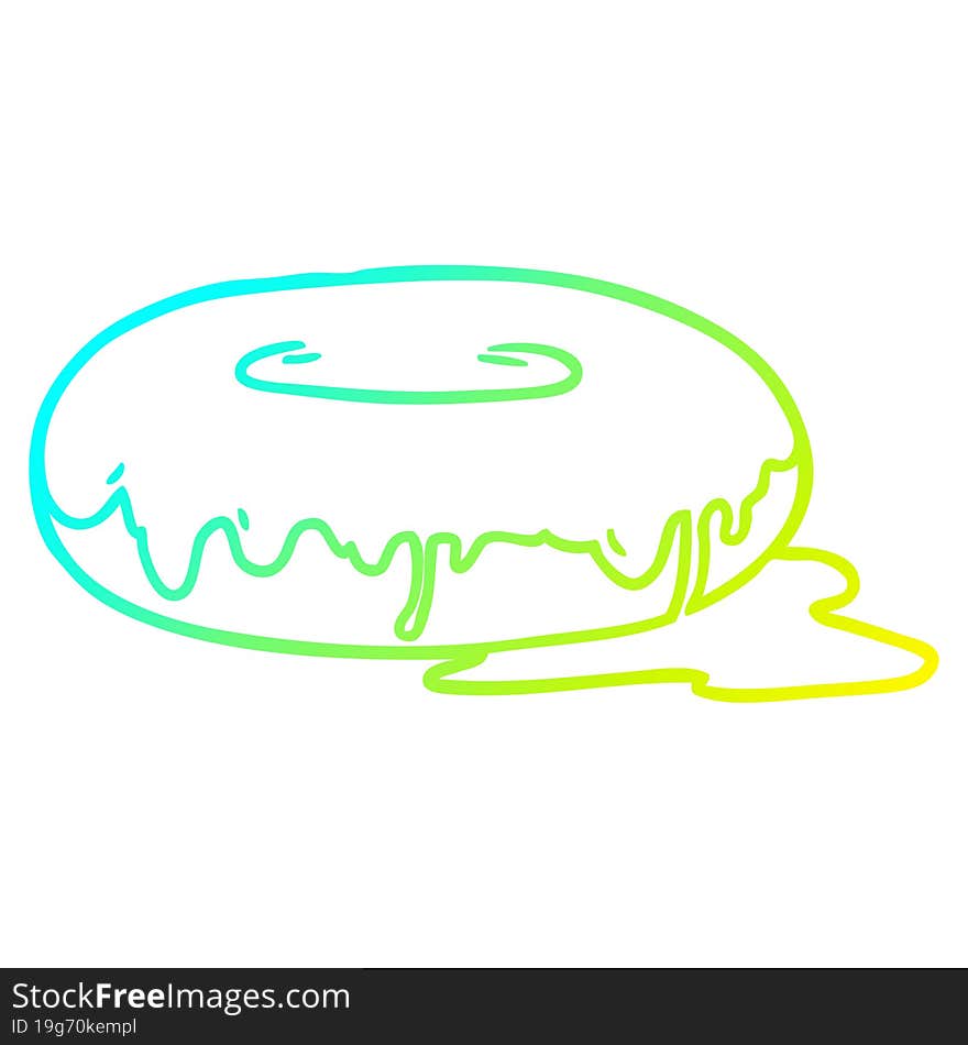 cold gradient line drawing Cartoon donut