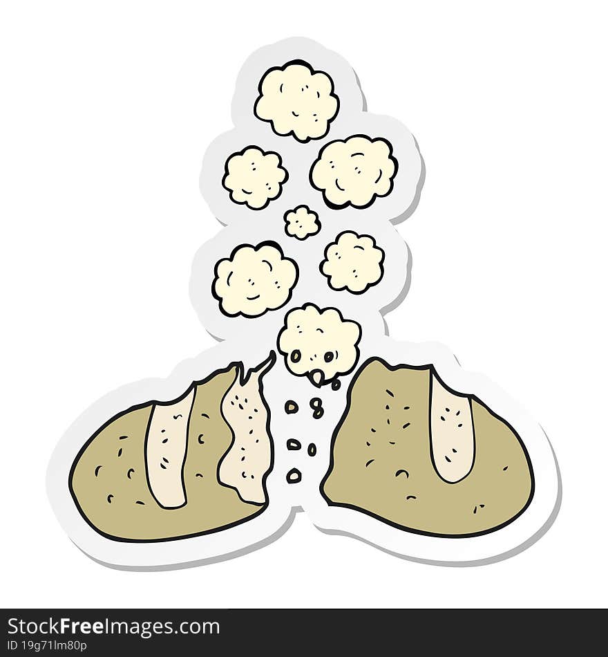 sticker of a cartoon loaf of bread