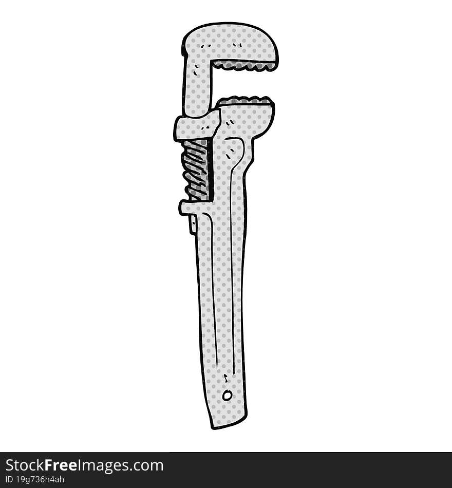 freehand drawn cartoon adjustable wrench