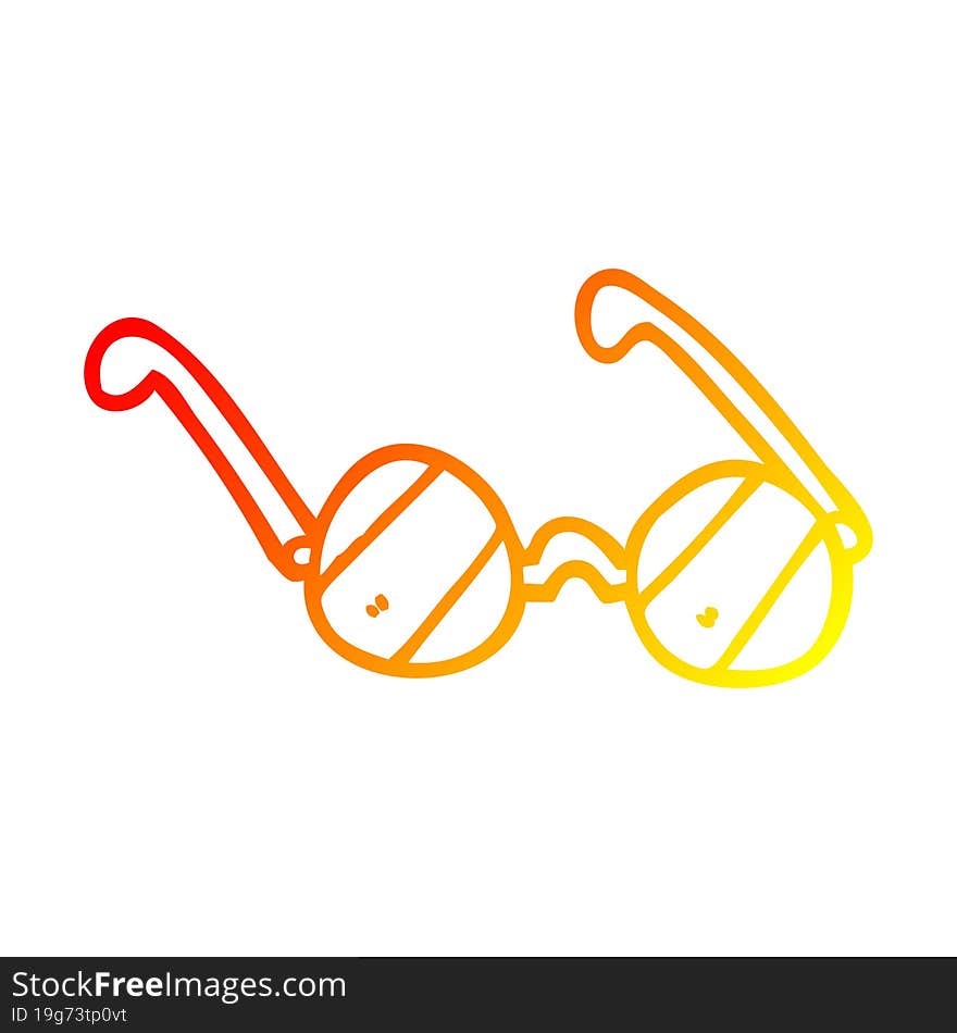 warm gradient line drawing of a cartoon glass spectacles