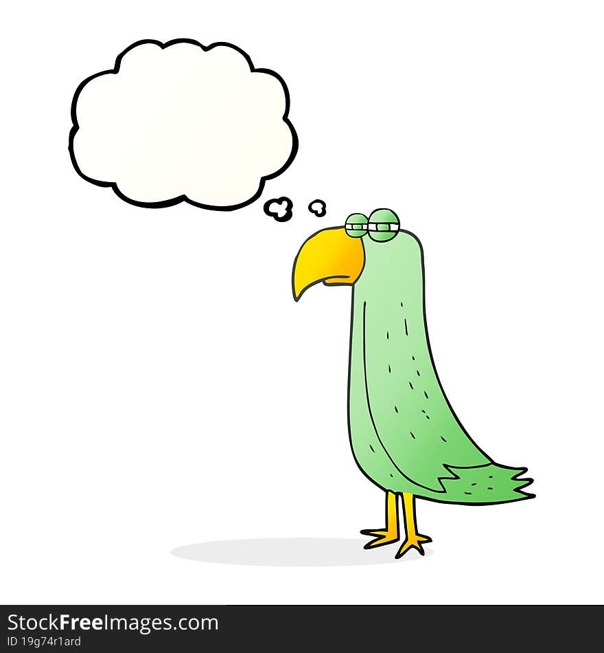 thought bubble cartoon parrot