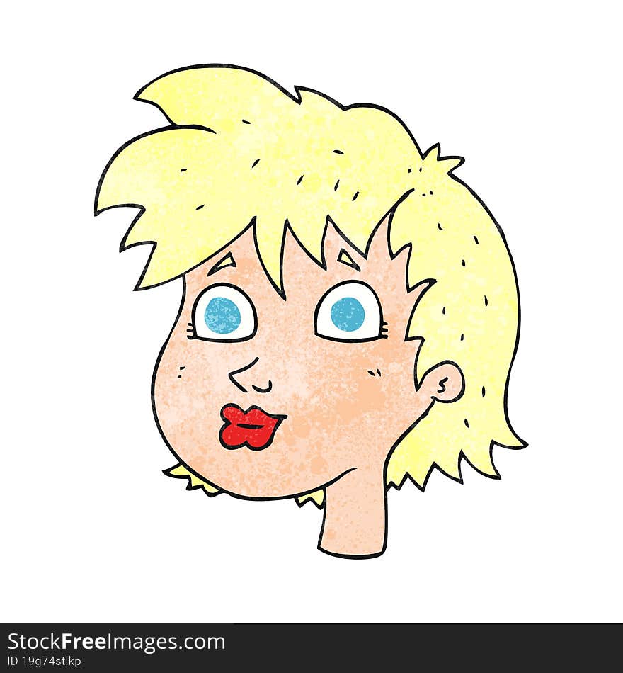 Textured Cartoon Female Face