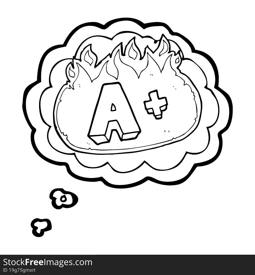 thought bubble cartoon A grade symbol