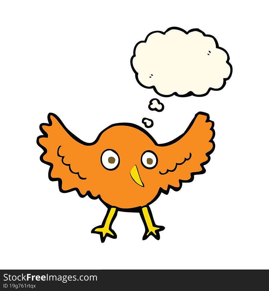 Cartoon Bird With Thought Bubble