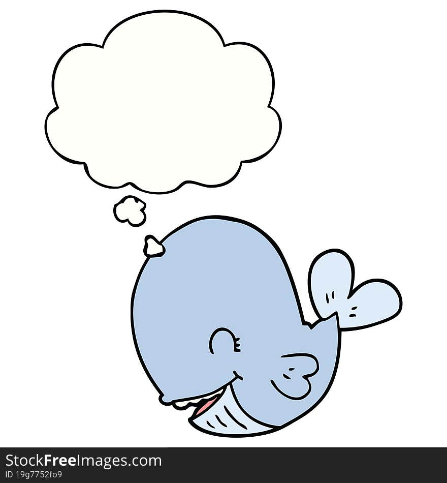 cartoon whale with thought bubble. cartoon whale with thought bubble