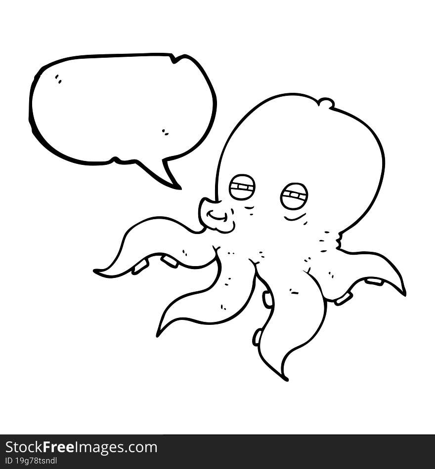 Speech Bubble Cartoon Octopus