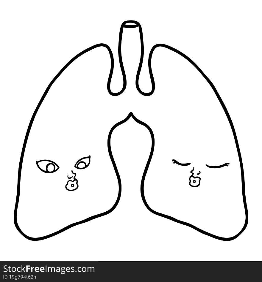 cartoon lungs. cartoon lungs