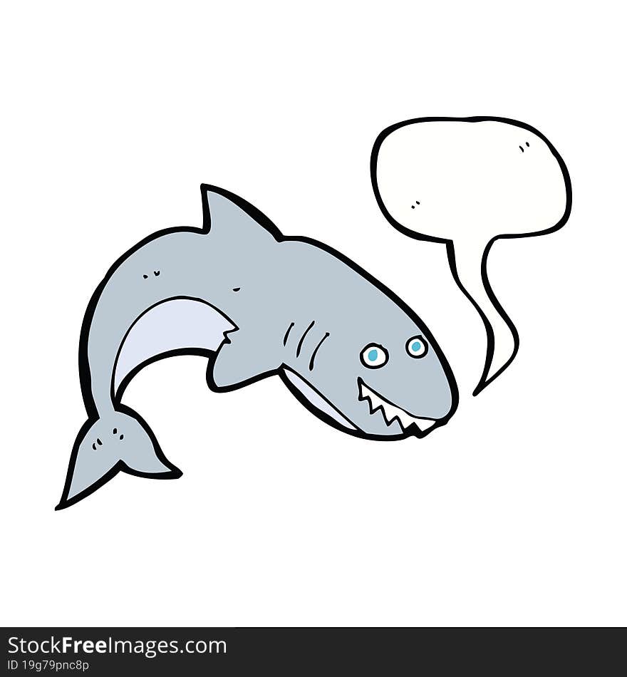 cartoon shark with speech bubble