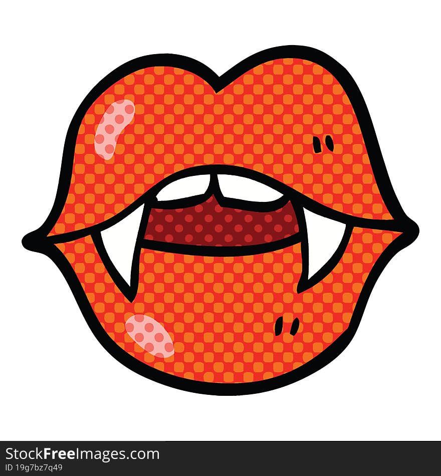 Comic Book Style Cartoon Vampire Mouth