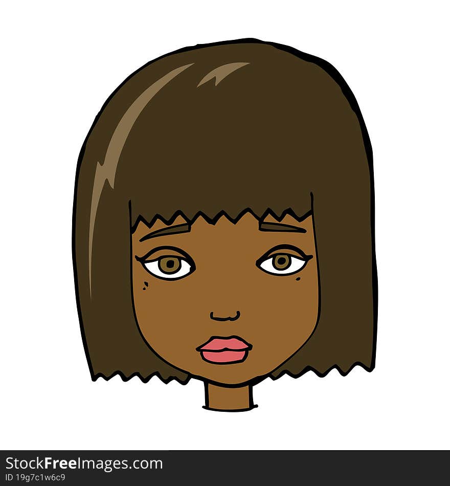 cartoon female face