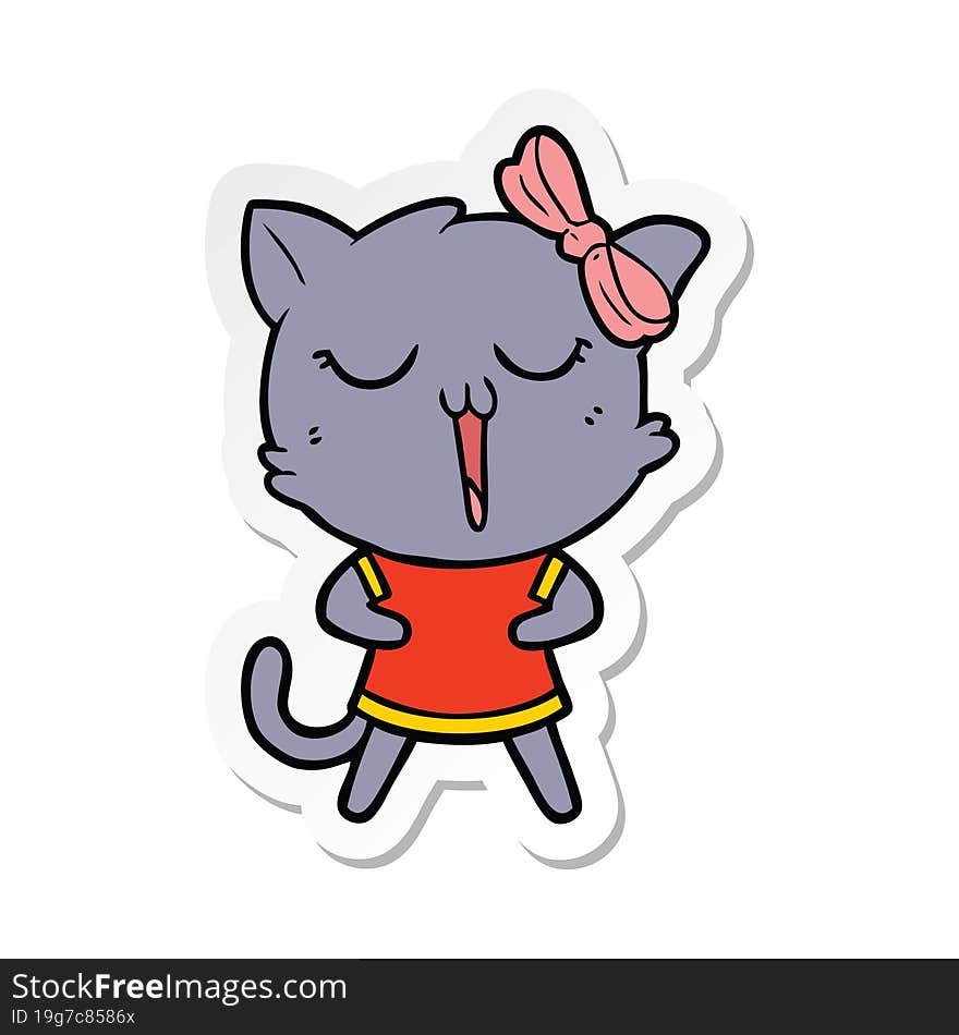 Sticker Of A Cartoon Cat