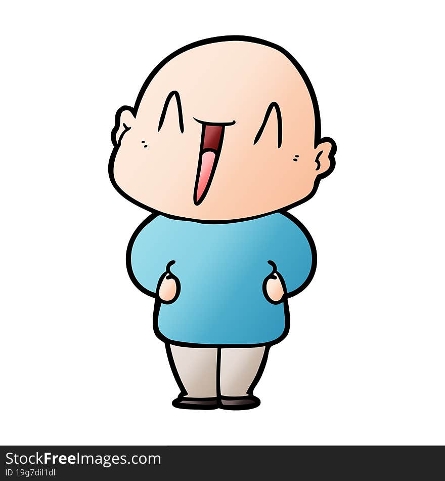 happy cartoon bald man. happy cartoon bald man