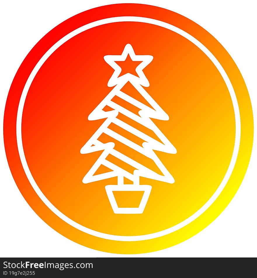 christmas tree circular in hot gradient spectrum