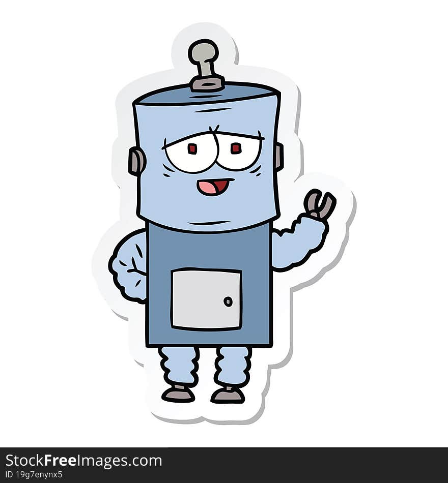 sticker of a cartoon robot