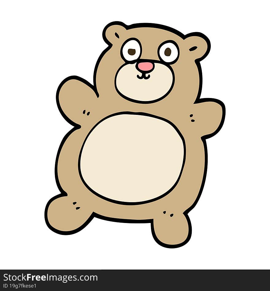 hand drawn doodle style cartoon teddy bear