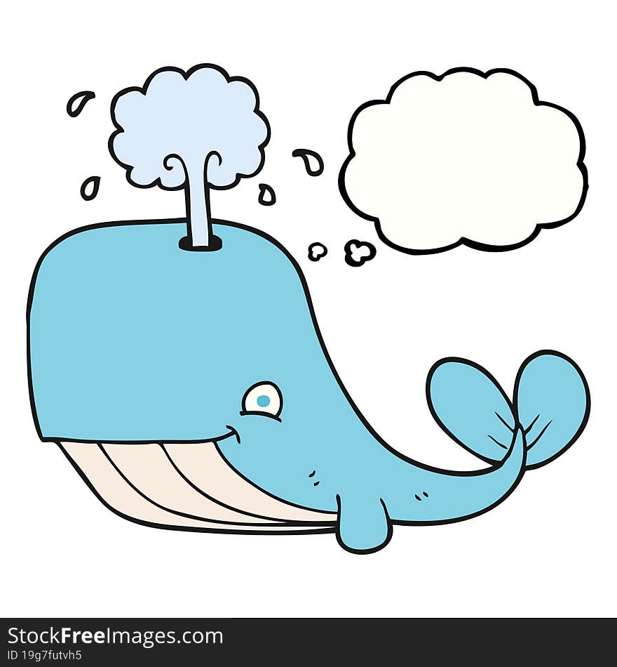 thought bubble cartoon whale spouting water