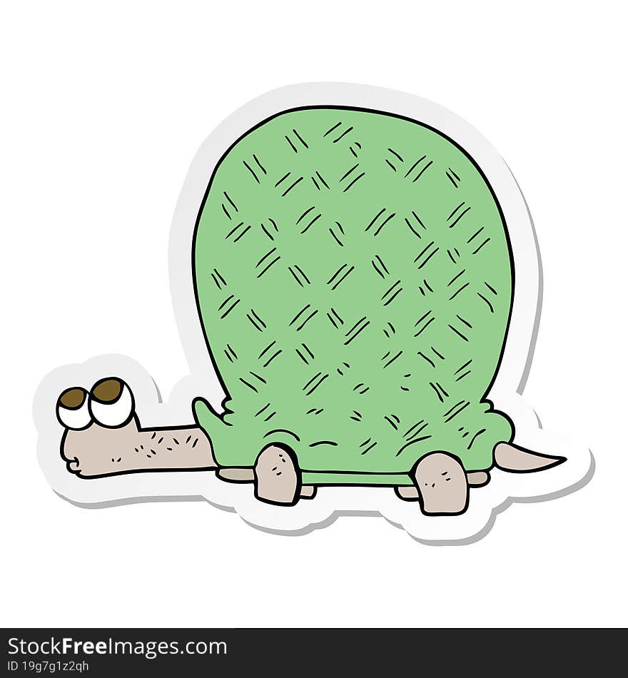 Sticker Of A Cartoon Tortoise