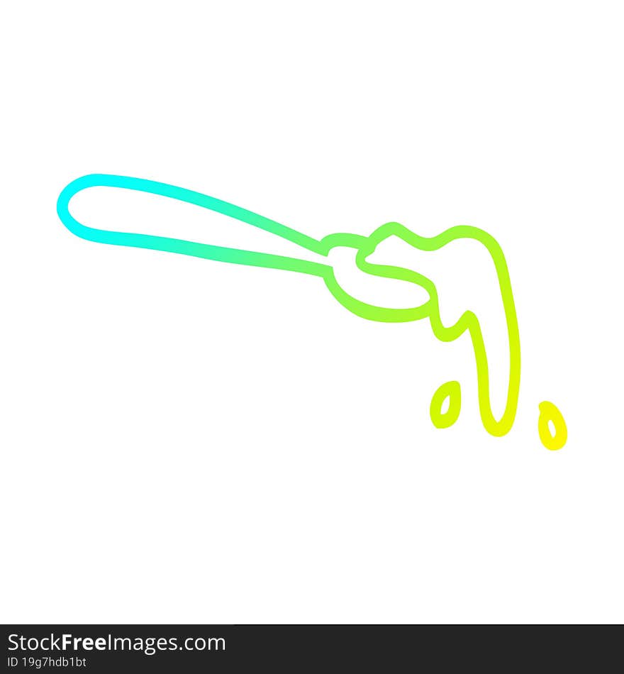 Cold Gradient Line Drawing Cartoon Ladle Of Food