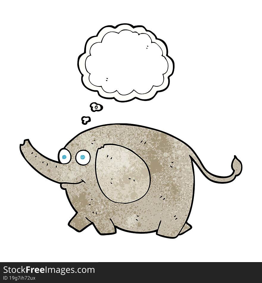 Thought Bubble Textured Cartoon Elephant