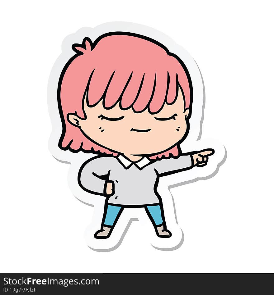 sticker of a cartoon woman