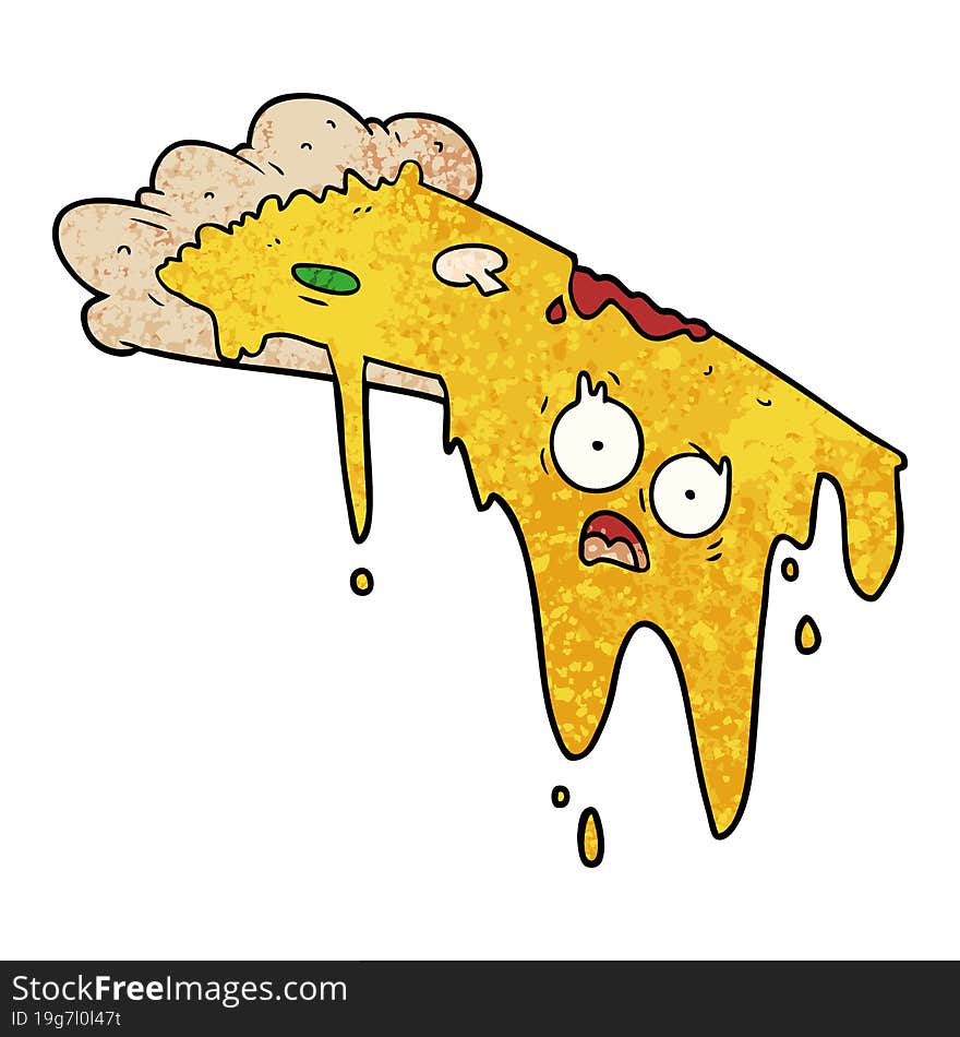 melting pizza cartoon. melting pizza cartoon