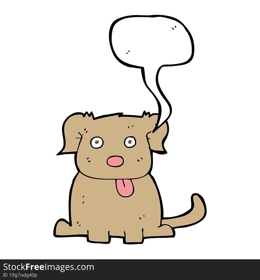 cartoon dog with speech bubble