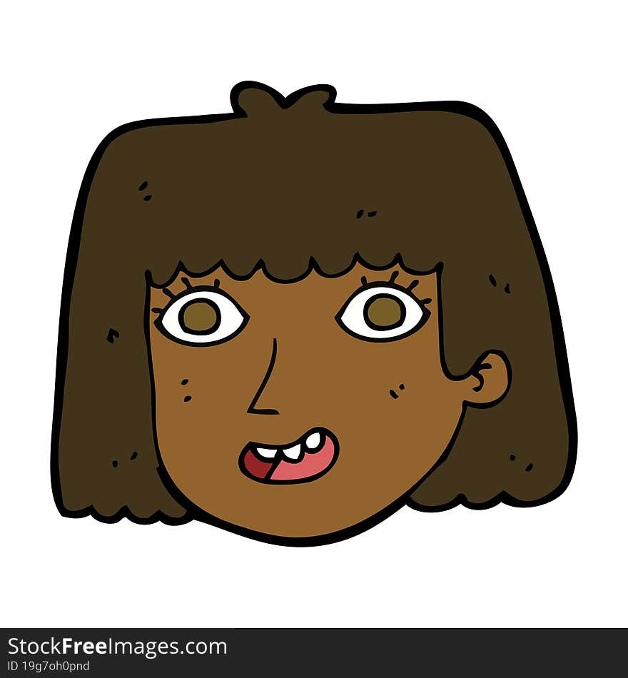 cartoon happy female face