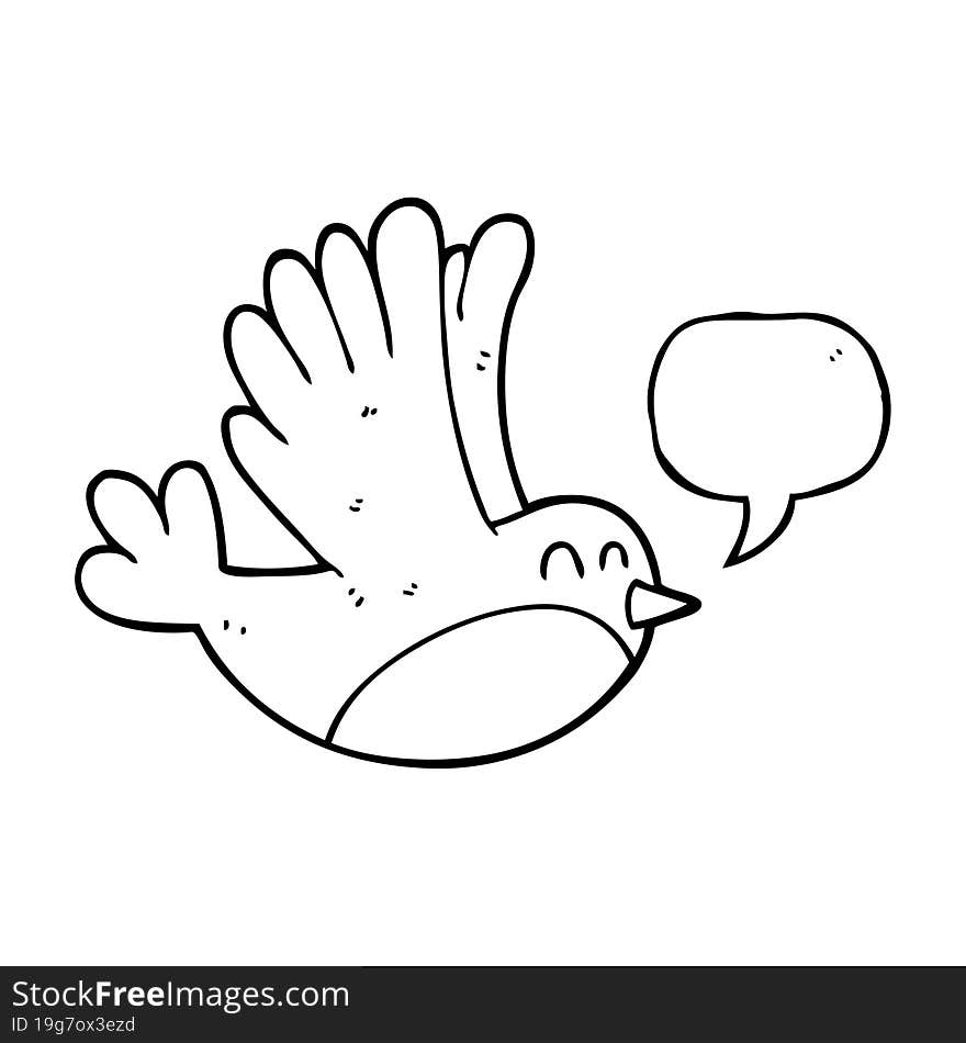 Speech Bubble Cartoon Bird