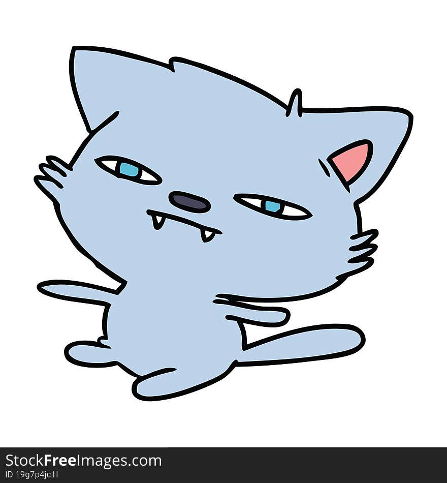 cartoon of cute kawaii cat