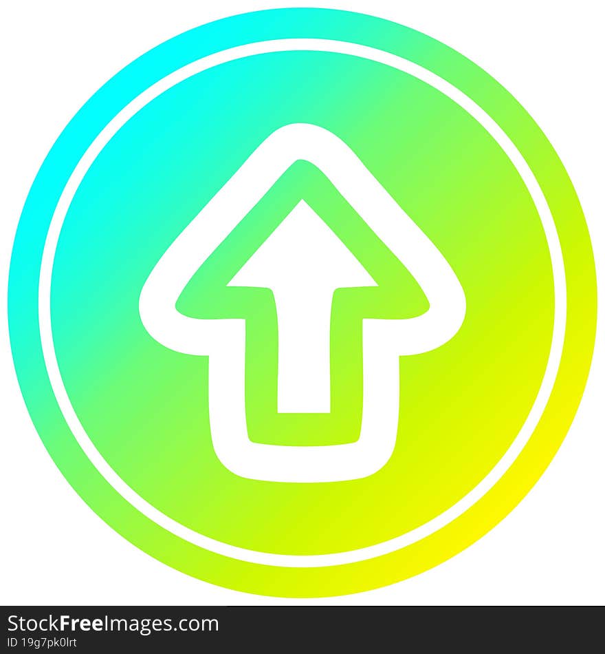 direction arrow circular in cold gradient spectrum